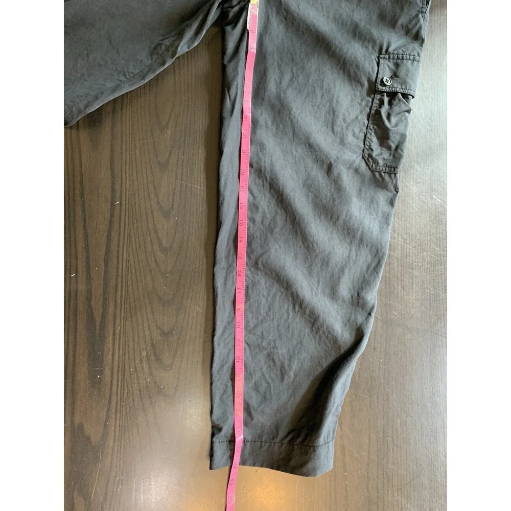 Banana‎ Republic Cargo Pants Women's Size 12 Black Lyocell Zip Buttons Goth Emo